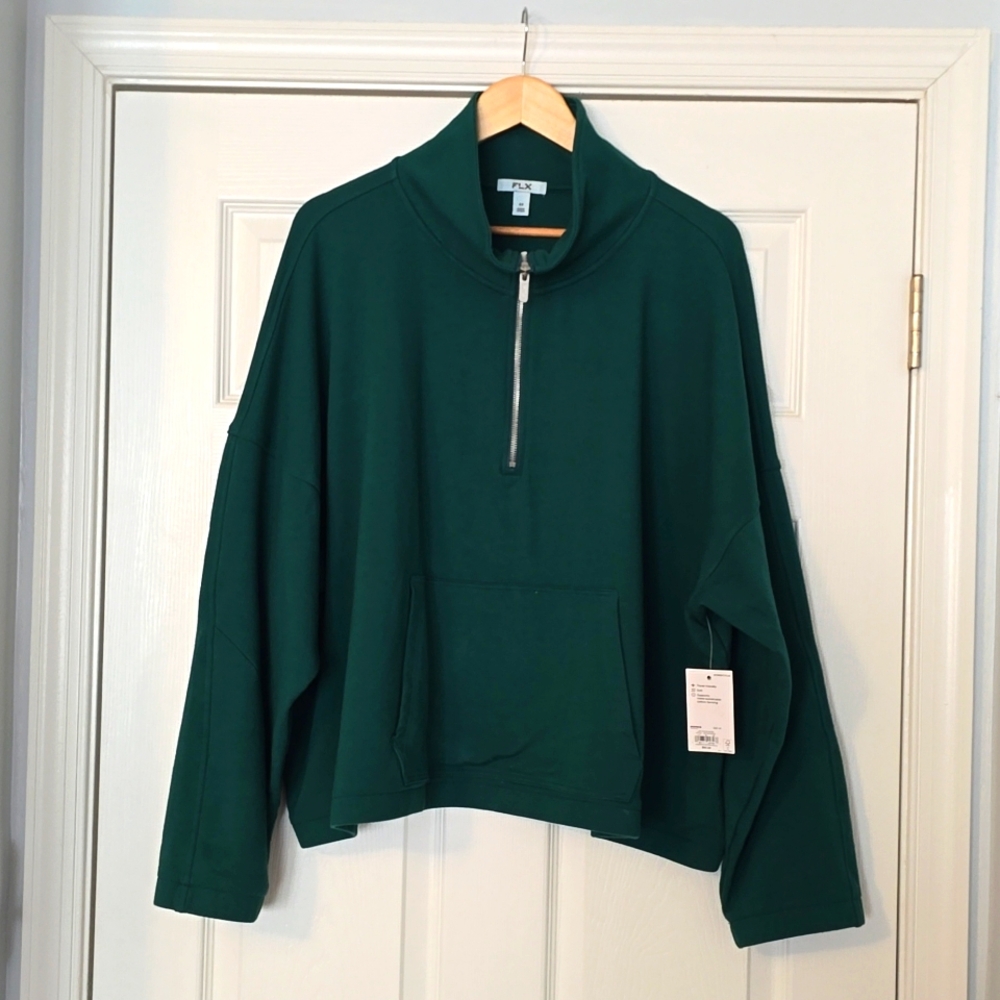 Cropped Zip Front Sweatshirt